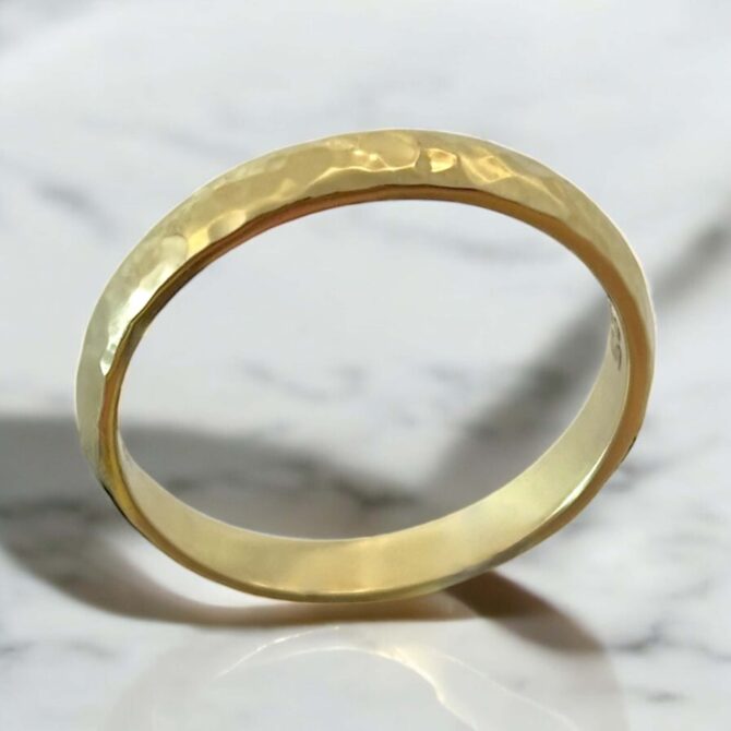Χρυσές βέρες γάμου σφυρήλατες πάχους 3mm ,14κ - Image 3