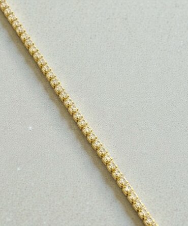 Επιχρυσωμένο βραχιόλι στυλ Ριβιέρα με πέτρες ζιργκόν από ασήμι 925