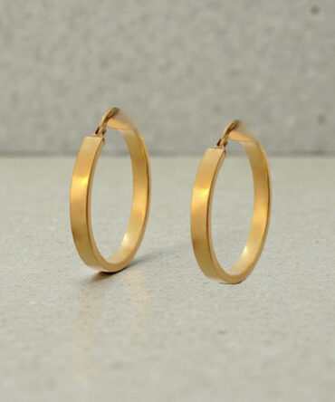 Χρυσοί κρίκοι τετραγωνισμένοι με λουστράτη επιφάνεια , κ14