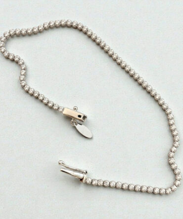 Λευκόχρυσο βραχιόλι tennis bracelet με πέτρες ζιργκόν , κ14