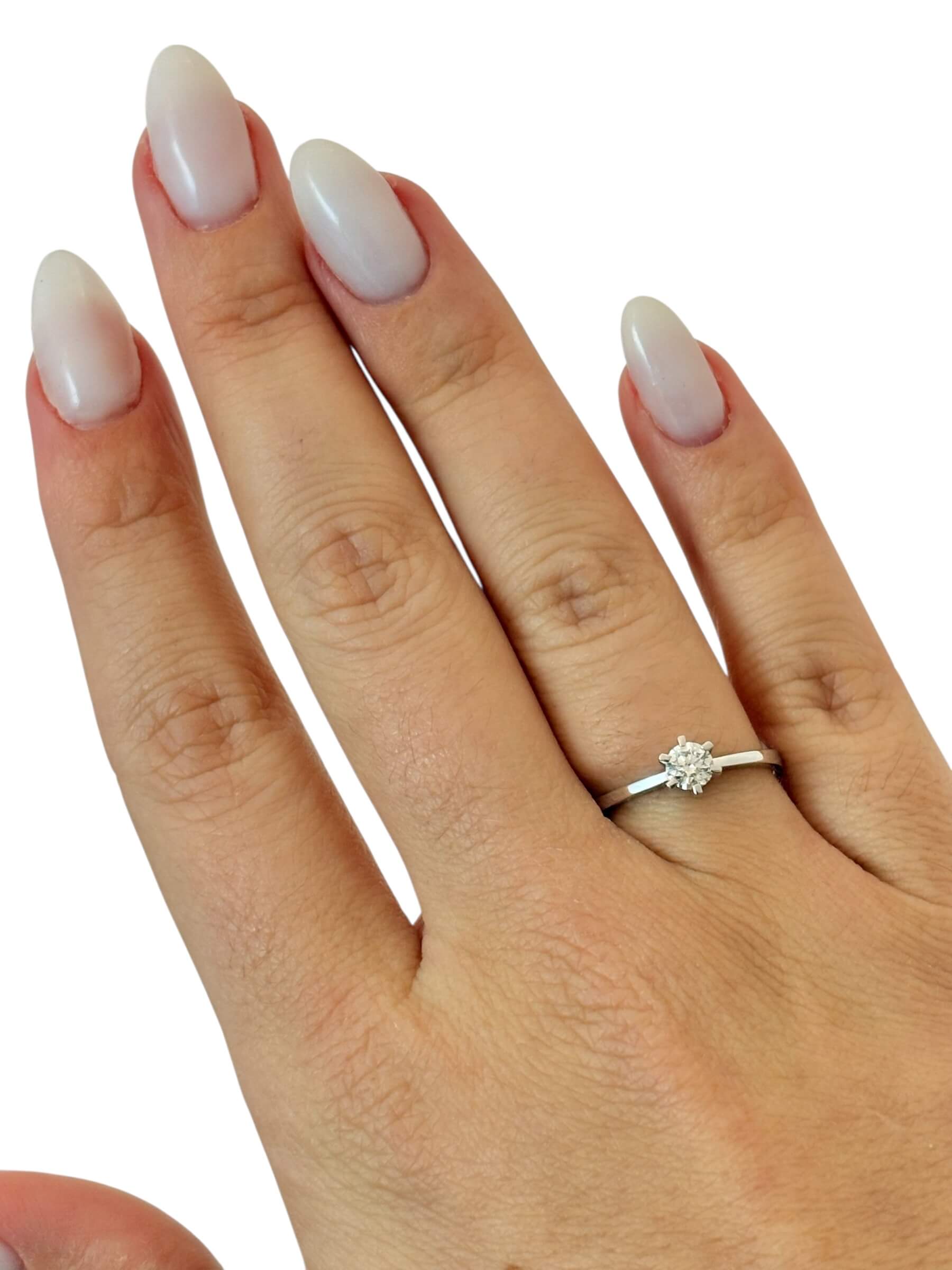 Λευκόχρυσο μονόπετρο δαχτυλίδι με μπριγιάν 0,30ct , κ18 - Image 3