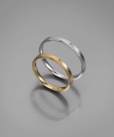 Χρυσές ή λευκόχρυσες βέρες γάμου με σπαστές άκρες και λουστράτη επιφάνεια ,κ14