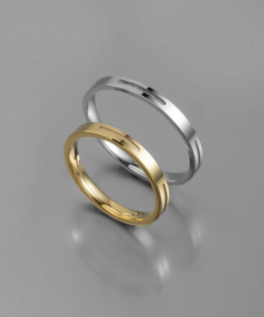 Χρυσές ή λευκόχρυσες βέρες γάμου με εσωτερικά λούκια διαδοχικά , κ14