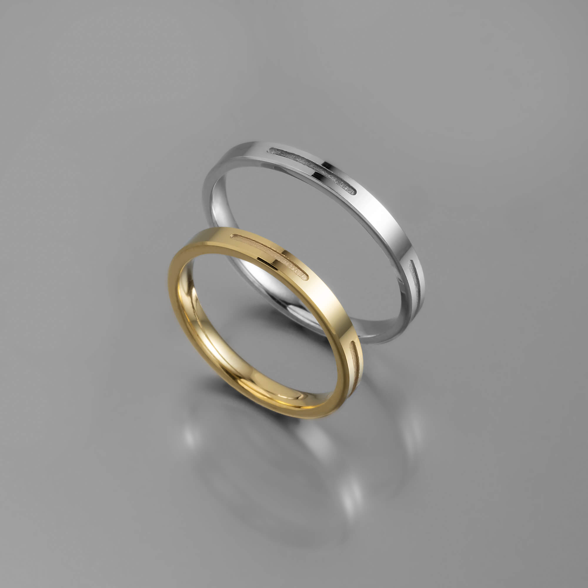 Χρυσές ή λευκόχρυσες βέρες γάμου με εσωτερικά λούκια διαδοχικά , κ14