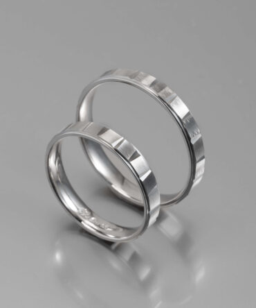 Λευκόχρυσες βέρες γάμου με τρισδιάστατο σχεδιασμό , κ14