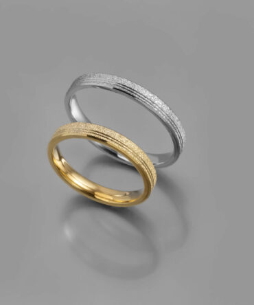 Χρυσές ή λευκόχρυσες βέρες γάμου ματ με διαμαντάρισμα , κ14