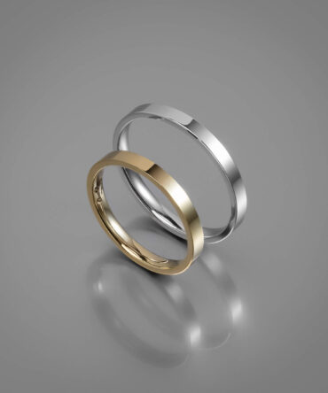 Χρυσές ή λευκόχρυσες βέρες γάμου flat style με λουστράτη επιφάνεια , κ14