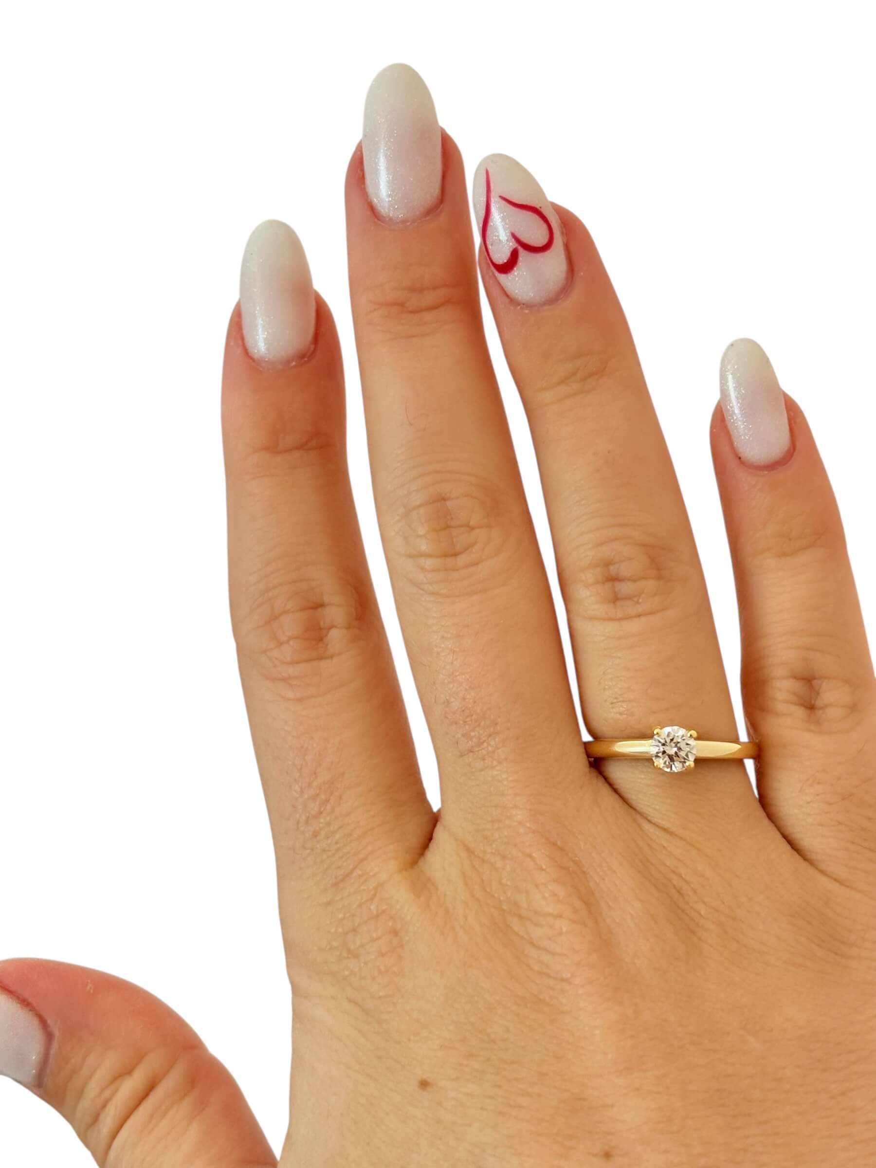 Χρυσό μονόπετρο δαχτυλίδι με πέτρα ζιργκόν , κ9 - Image 2