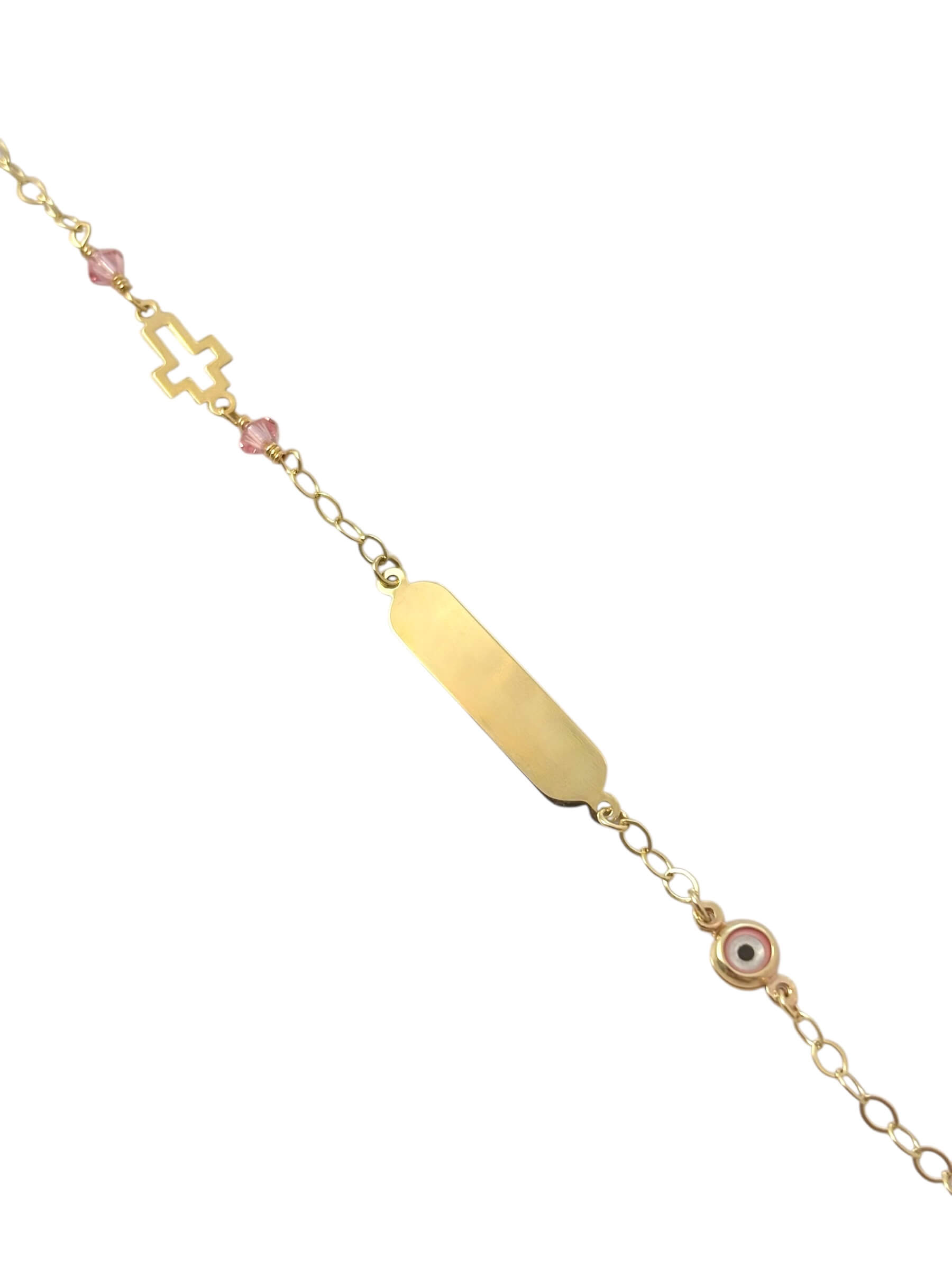 Χρυσή ταυτότητα για νεογέννητο κοριτσάκι με ματάκι-σταυρουδάκι , κ9 - Image 2