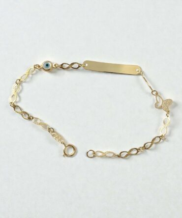 Χρυσή ταυτότητα για νεογέννητο κοριτσάκι με ματάκι-πεταλουδίτσα , κ9