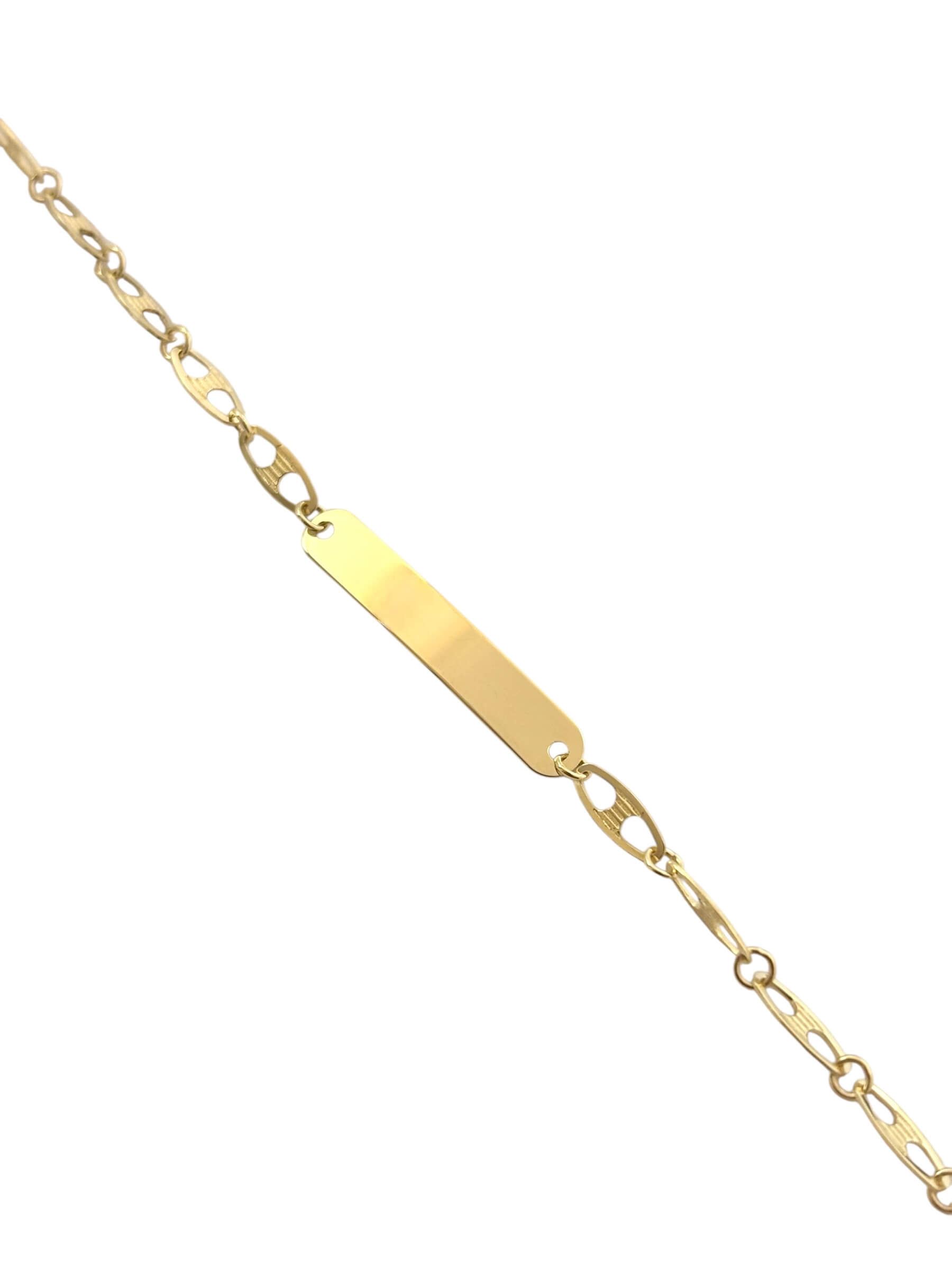 Χρυσή ταυτότητα για νεογέννητο unisex με αλυσιδάκι σχήματος θήτα , κ9 - Image 2