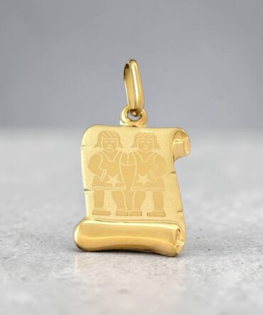 Χρυσό ζώδιο 'Δίδυμος' σε σχήμα πάπυρου για μενταγιόν , κ14