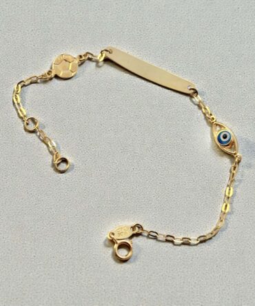 Χρυσή ταυτότητα για νεογέννητο αγοράκι με ματάκι-μπαλίτσα , κ14