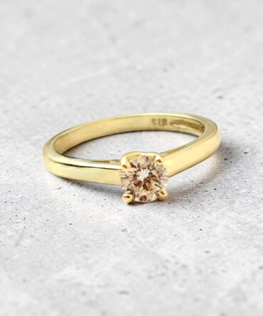 Χρυσό μονόπετρο δαχτυλίδι με πέτρα ζιργκόν  , κ9