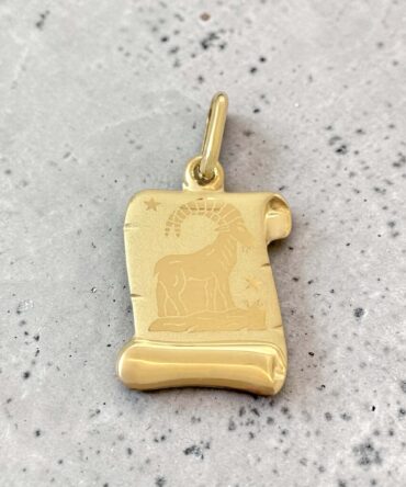 Χρυσό ζώδιο 'Αιγόκερως' σε σχήμα πάπυρου για μενταγιόν , κ14