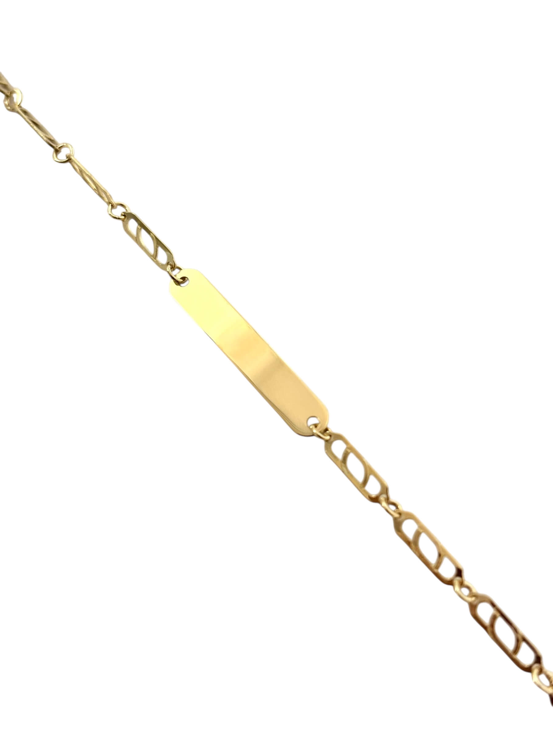 Χρυσή ταυτότητα για νεογέννητο unisex με αλυσιδάκι σχήματος θήτα , κ9 - Image 2