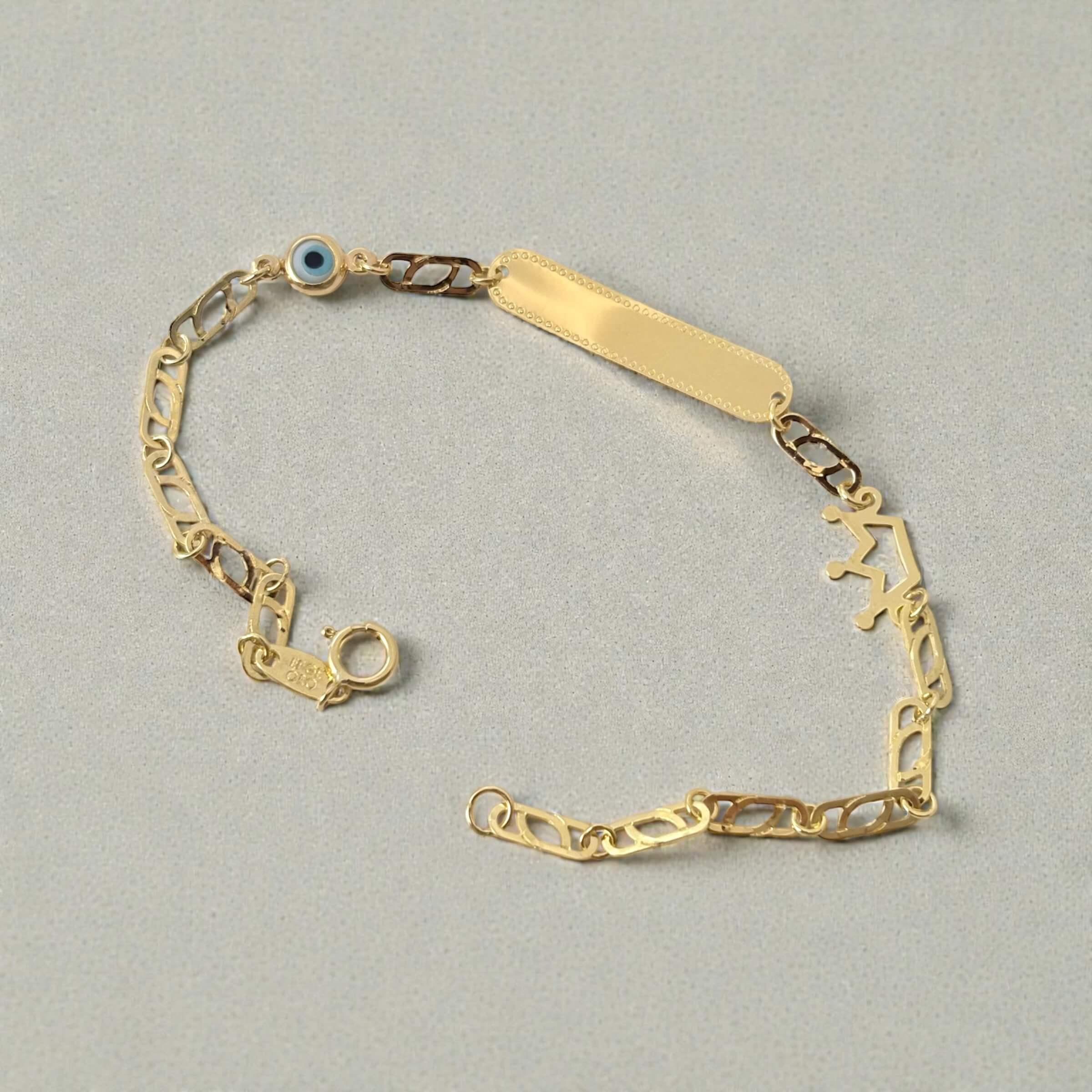 Χρυσή ταυτότητα για νεογέννητο κοριτσάκι με ματάκι-κορωνίτσα , κ9