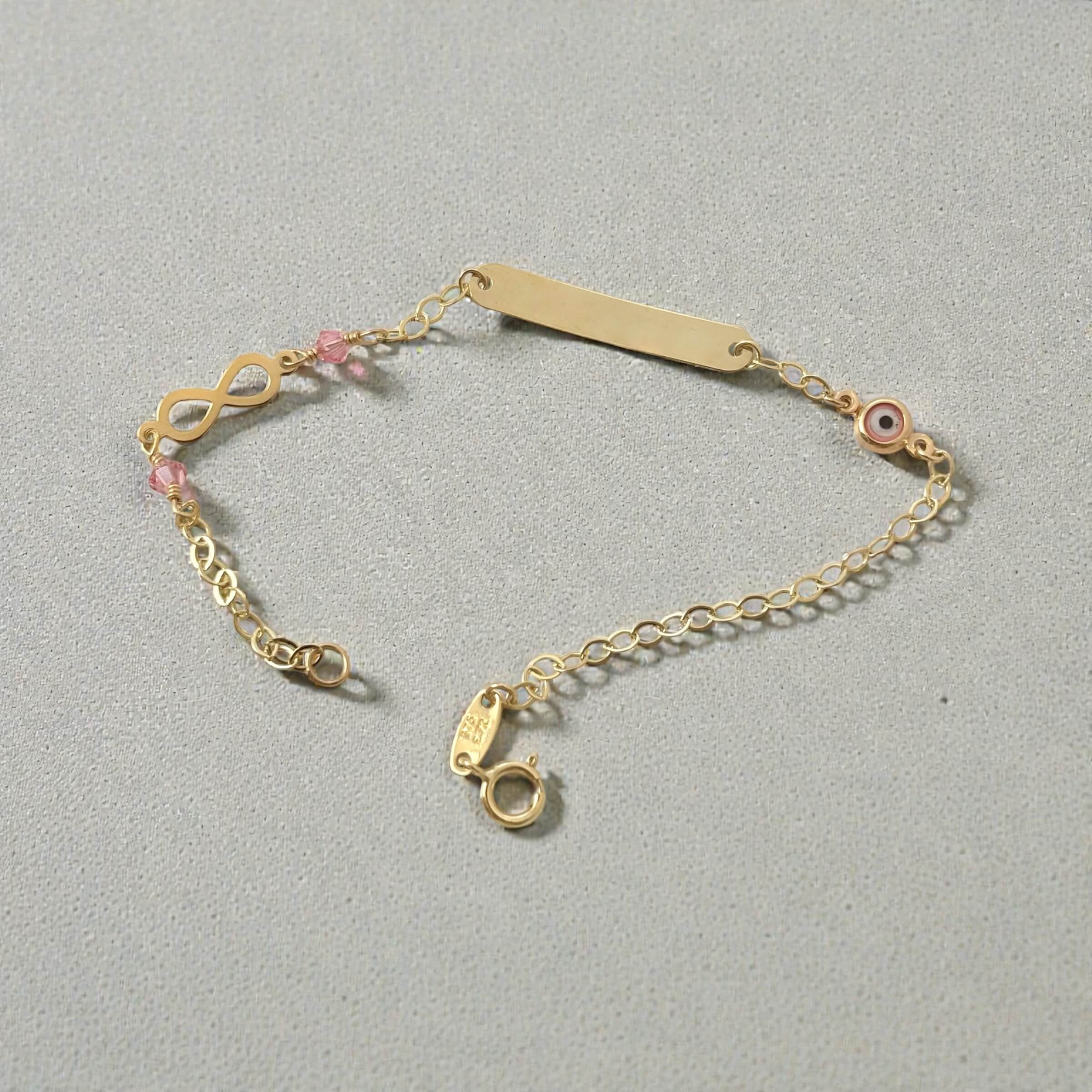 Χρυσή ταυτότητα για νεογέννητο κοριτσάκι με ματάκι-άπειρο , κ9