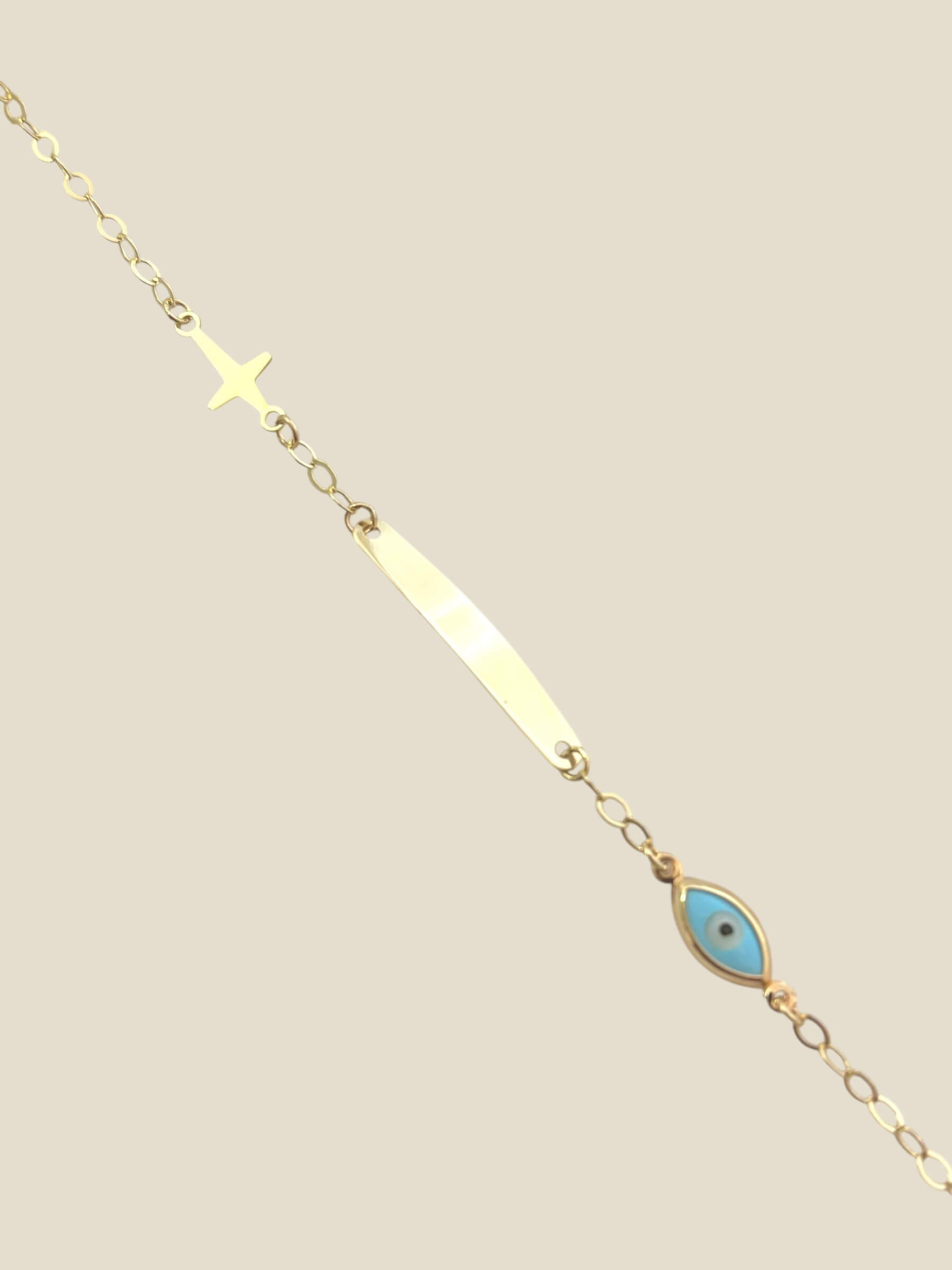 Χρυσή ταυτότητα για νεογέννητο unisex με σταυρουδάκι-ματάκι , κ9 - Image 2