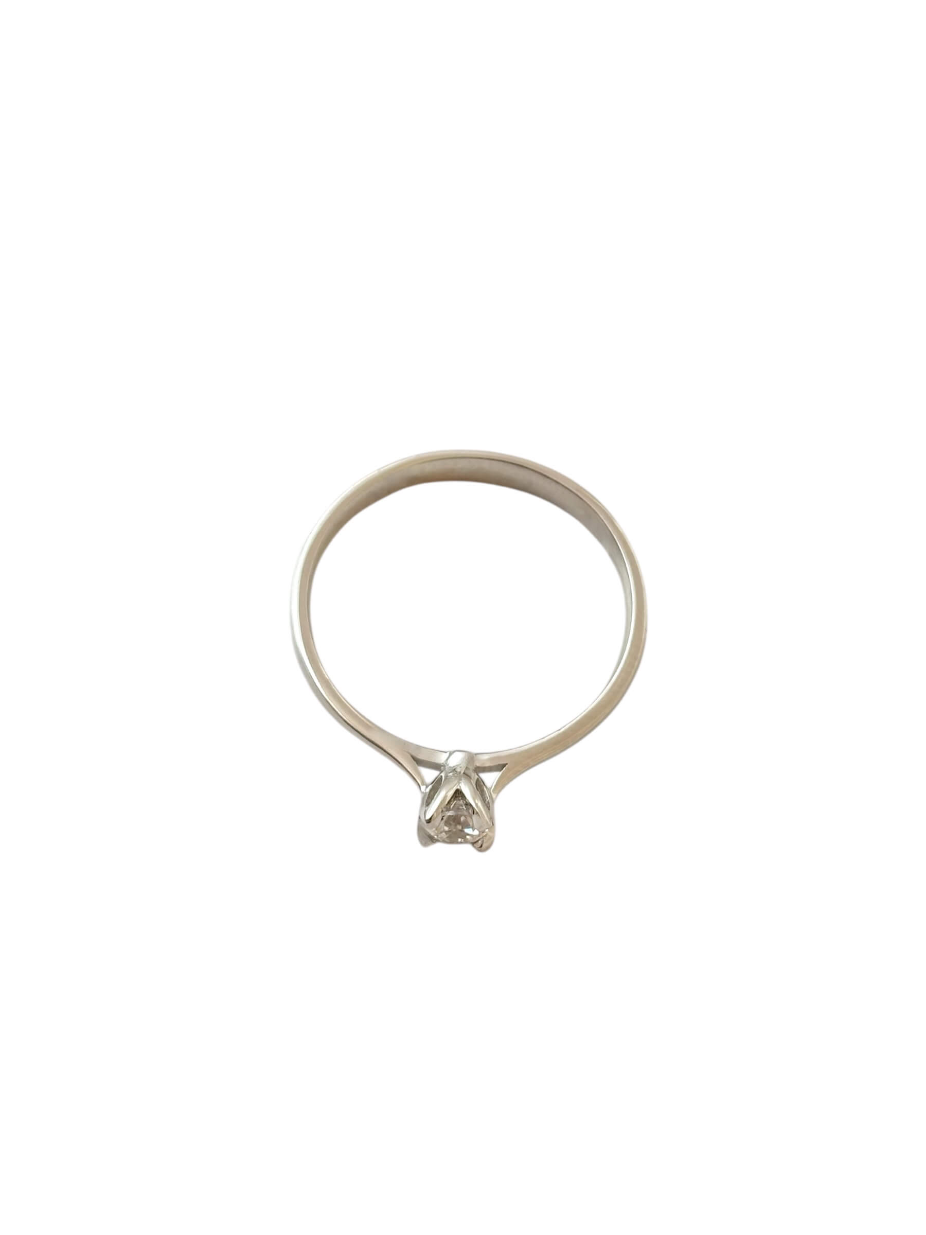 Λευκόχρυσο μονόπετρο δαχτυλίδι σε κλασική γραμμή με πέτρα ζιργκόν , κ14 - Image 3