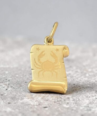 Χρυσό ζώδιο 'Καρκίνος' σε σχήμα πάπυρου για μενταγιόν , κ14