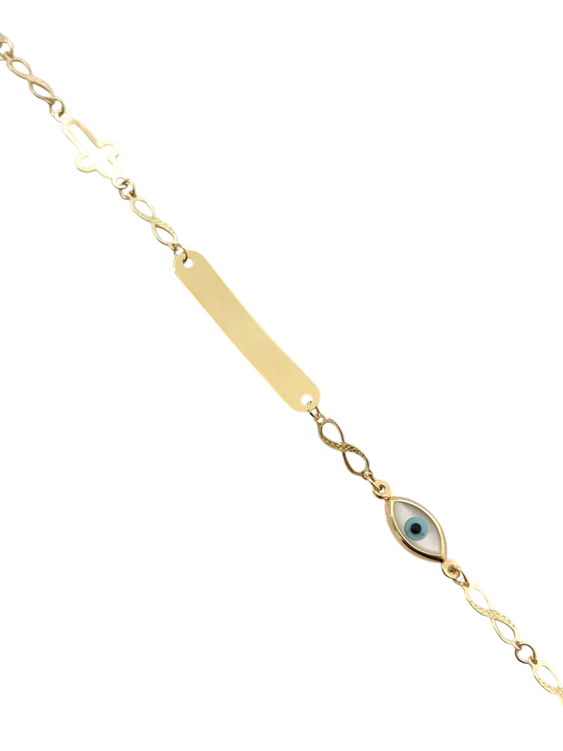 Χρυσή ταυτότητα για νεογέννητο unisex με σταυρουδάκι-ματάκι , κ9 - Image 2