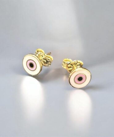 Χρυσά παιδικά σκουλαρίκια σε σχήμα μάτακι , κ9