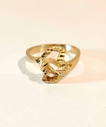 Χρυσό γυναικείο δαχτυλίδι με δυο καρδιές ενωμένες , κ14