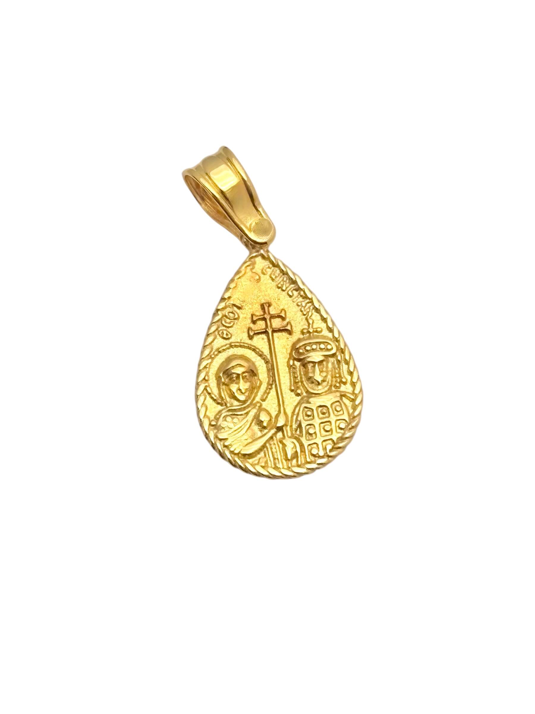 Χρυσό κωσταντινάτο διπλής όψης για νεογέννητο unisex , κ9 - Image 2