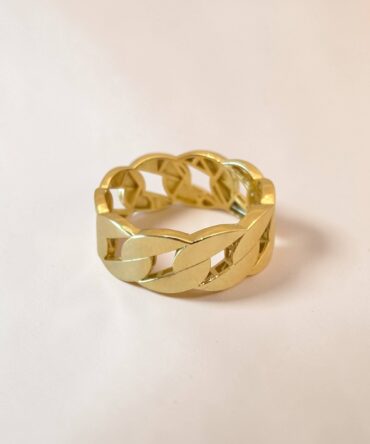 Χρυσό γυναικείο δαχτυλίδι με στυλ δεσίματος αλυσίδας ,κ9