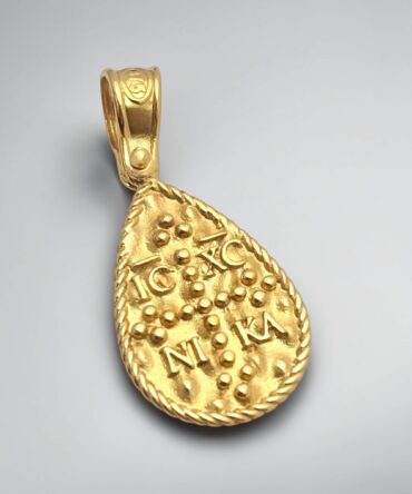 Χρυσό κωσταντινάτο διπλής όψης για νεογέννητο unisex , κ9