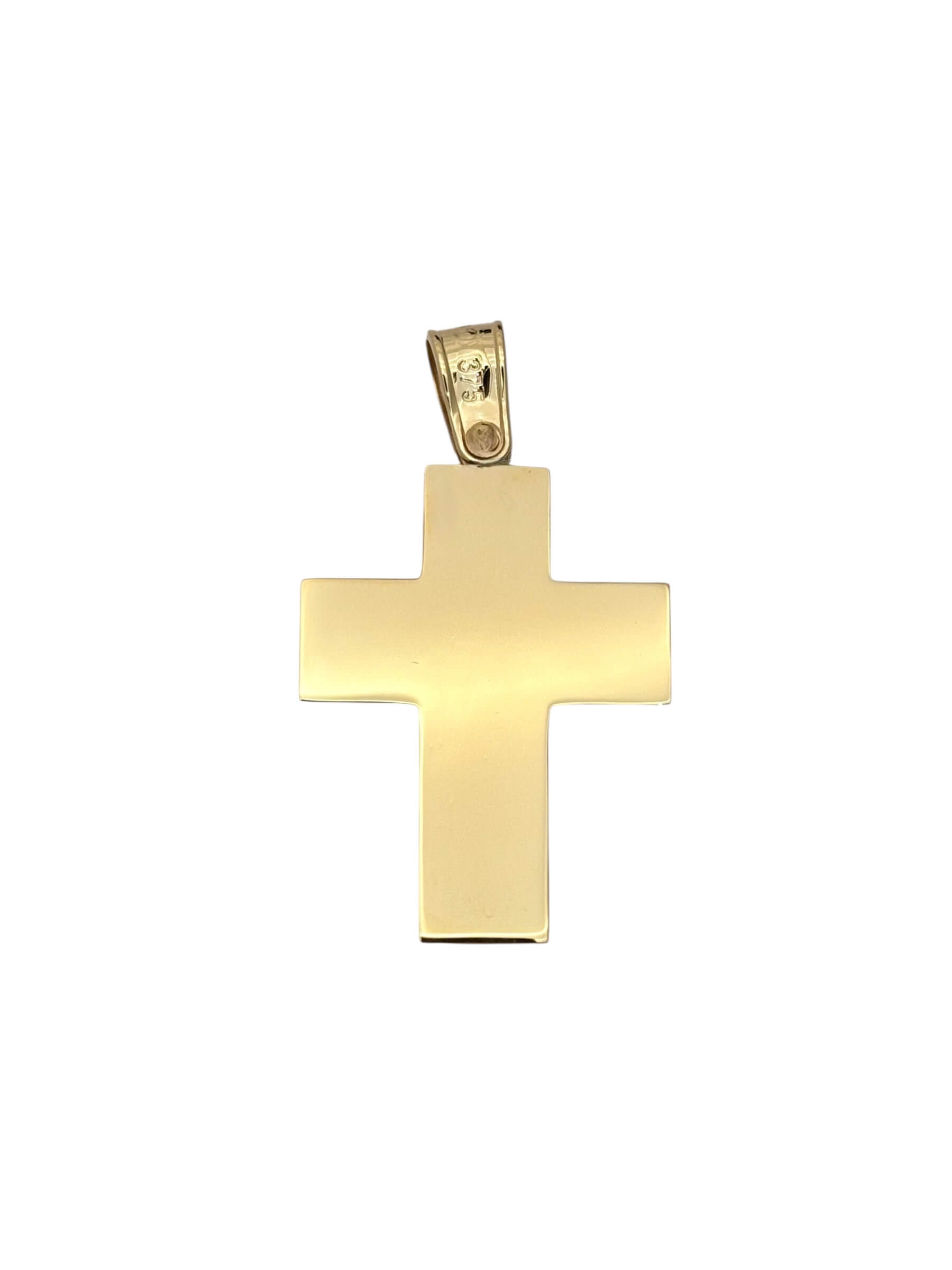 Χρυσός σταυρός βάπτισης για αγόρι με λουστράτη και ματ επιφάνεια , κ14 - Image 2