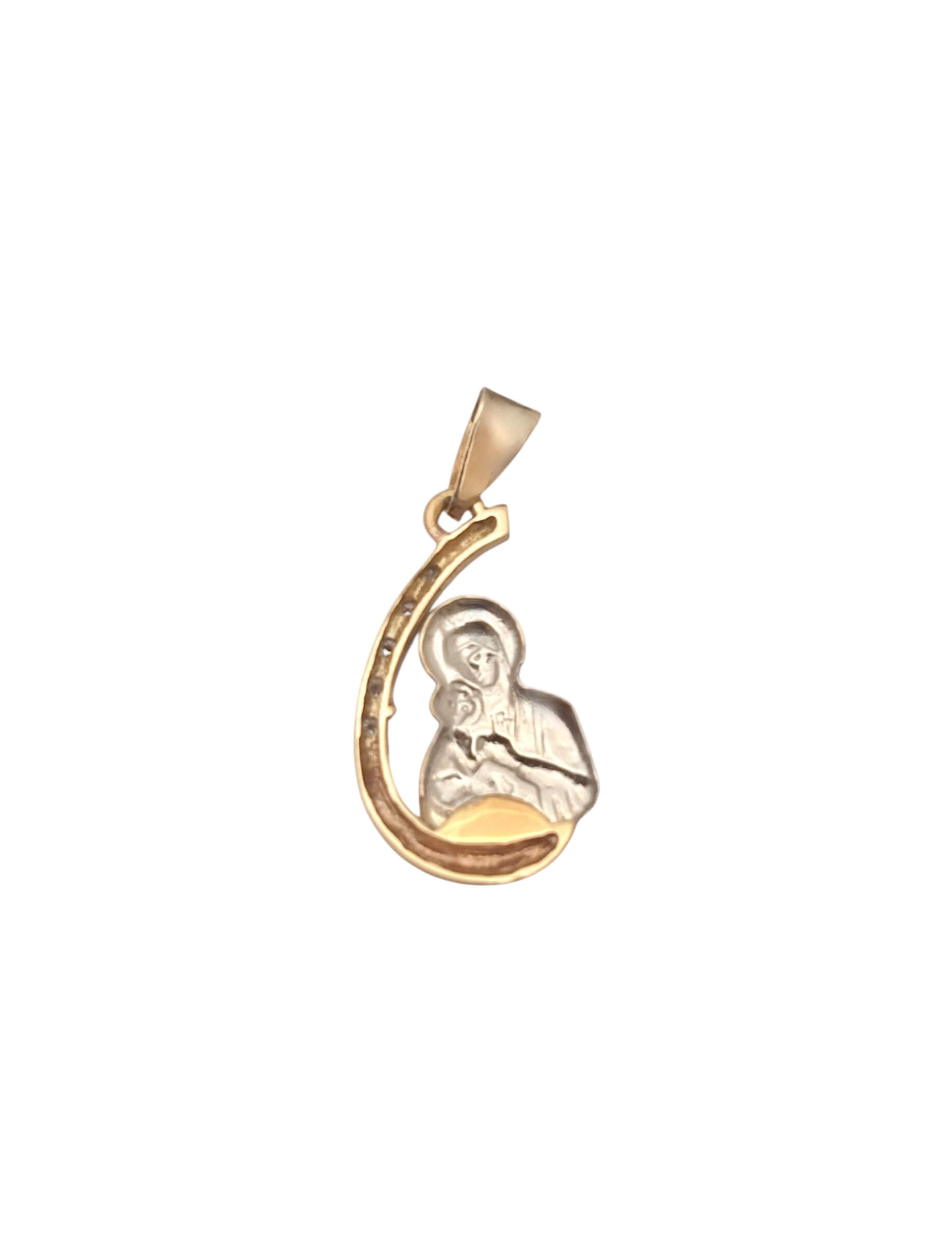 Δίχρωμη παναγίτσα για νεογέννητο κοριτσάκι με πέτρες ζιργκόν , κ14 - Image 2