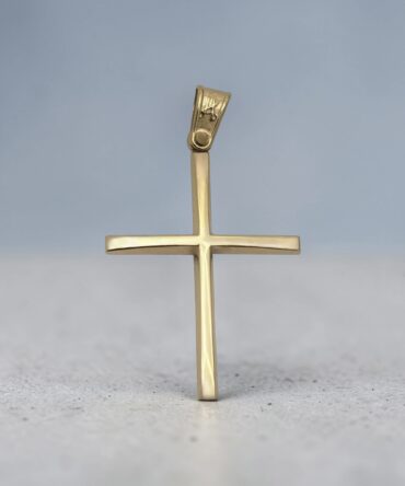 Χρυσός σταυρός βάπτισης για αγόρι με λουστράτη επιφάνεια , κ9