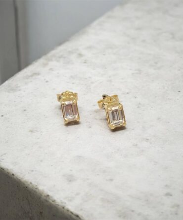 Χρυσά σκουλαρίκια πάνω στο αυτί με πέτρες ζιργκόν , κ9