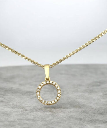 Χρυσό μενταγιόν σε σχήμα κύκλου με πέτρες ζιργκόν ,κ9