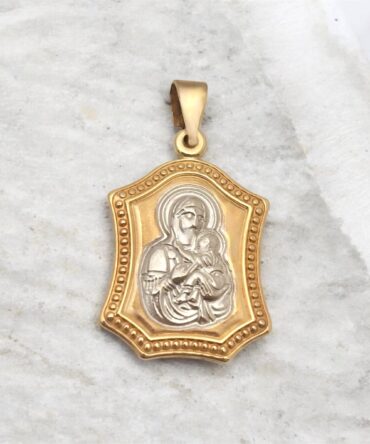 Δίχρωμη παναγίτσα για νεογέννητο διπλής όψης με πίσω πλευρά κωσταντινάτο , κ9