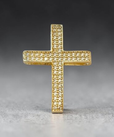 Χρυσός σταυρός βάπτισης για κορίτσι με πέτρες ζιργκόν , κ9