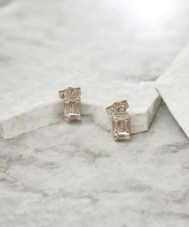 Λευκόχρυσα σκουλαρίκια πάνω στο αυτί με πέτρες ζιργκόν , κ9