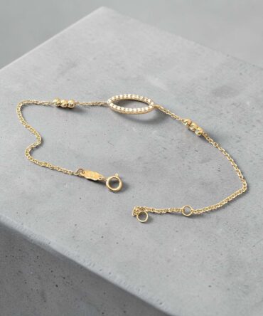 Χρυσό γυναικείο βραχιόλι με πέτρες ζιργκόν ,κ9