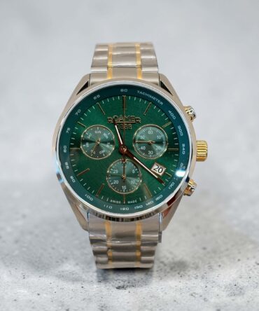 Ανδρικό ρολόι Roamer με δίχρωμο ατσάλινο μπρασελέ και σμαραγδί καντράν