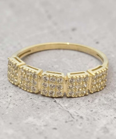 Χρυσό δαχτυλίδι γυναικείο τύπου σειρέ με πέτρες ζιργκόν , κ9