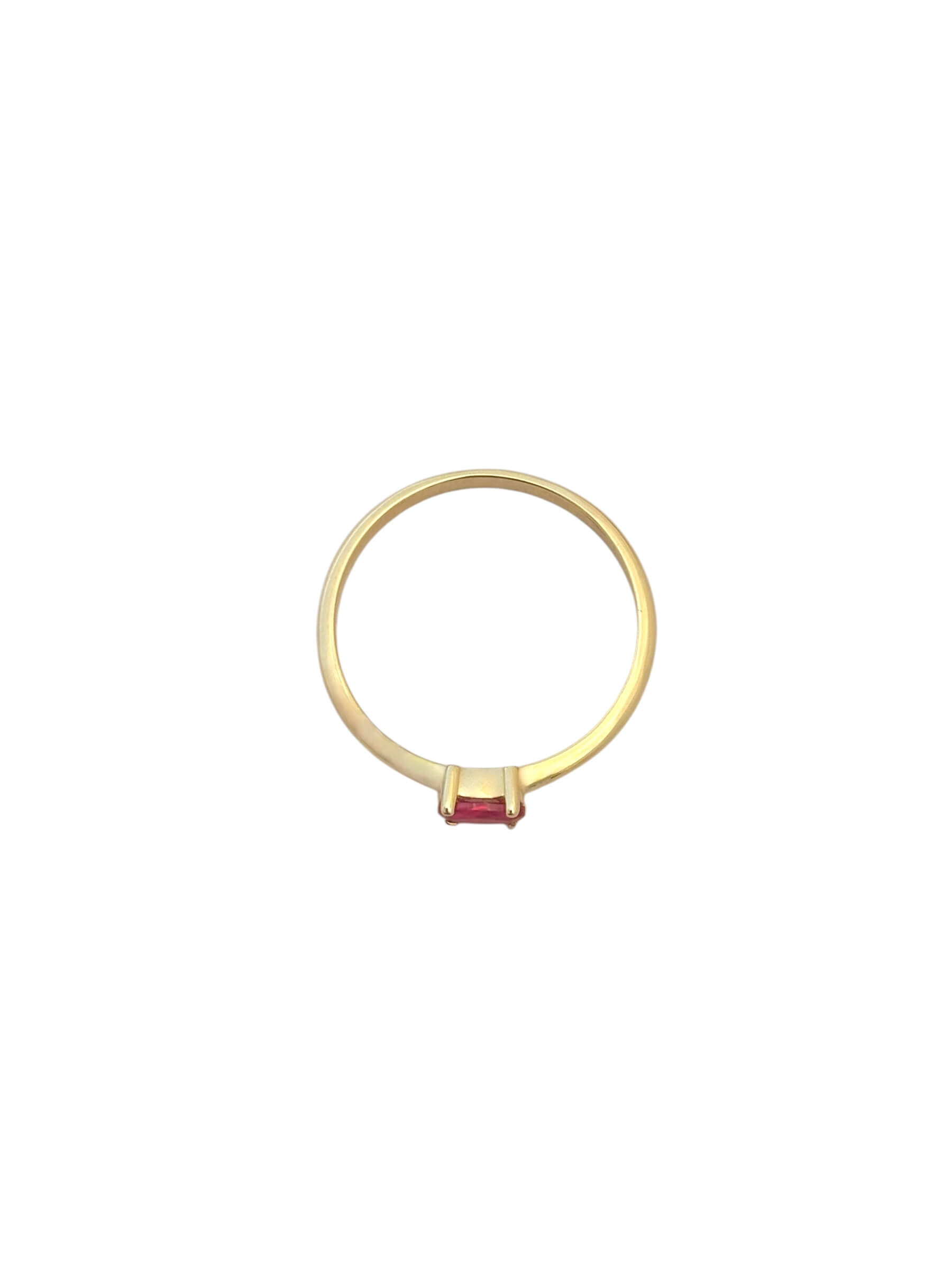 Χρυσό δαχτυλίδι γυναικείο με κόκκινη πέτρα ζιργκόν , κ9 - Image 3