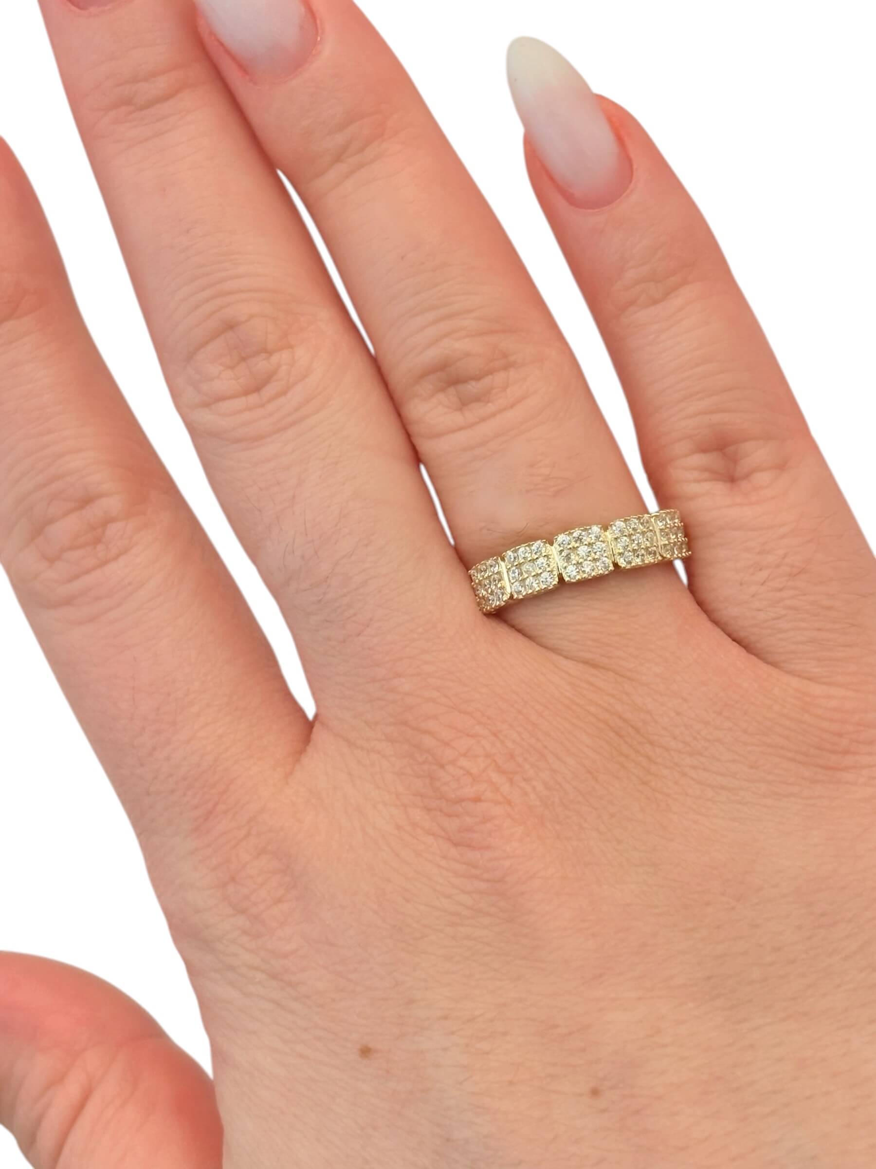 Χρυσό δαχτυλίδι γυναικείο τύπου σειρέ με πέτρες ζιργκόν , κ9 - Image 2