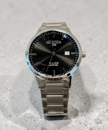 Ανδρικο ρολόι Roamer με ασημί ατσάλινο μπρασελέ και μαύρο καντράν