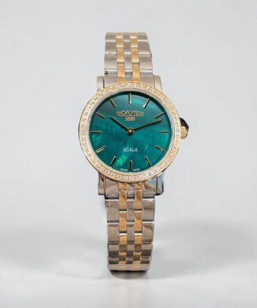 Γυναικείο ρολόι Roamer με δίχρωμο ατσάλινο μπρασελέ και σμαραγδί καντράν