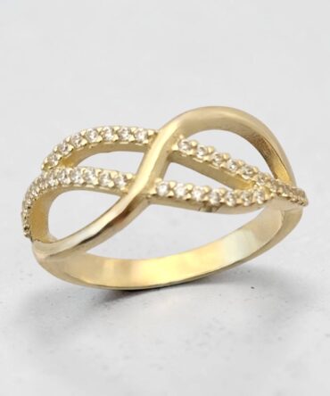 Χρυσό δαχτυλίδι γυναικείο με πέτρες ζιργκόν , κ9